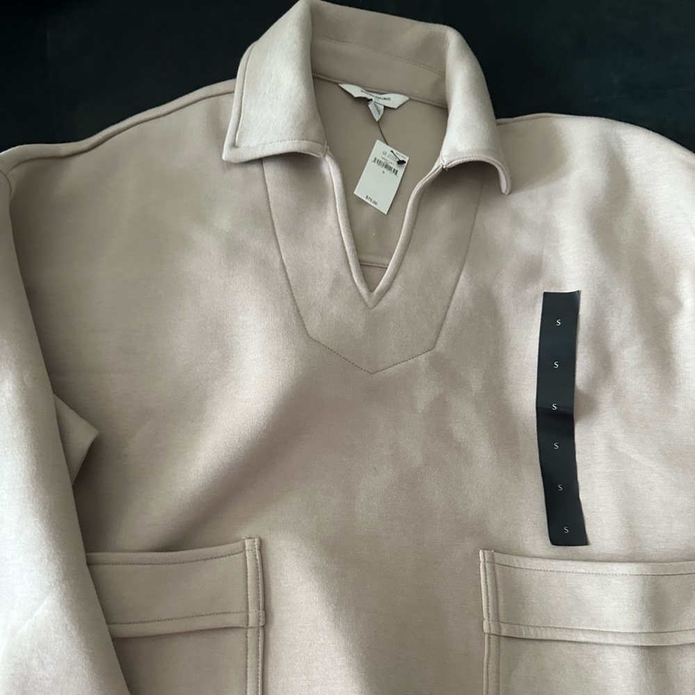 Banana Republic Light Tan Collared Top